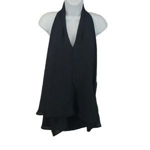 My Story Black Sheer Halter Cover Up‎ Blouse Size Small